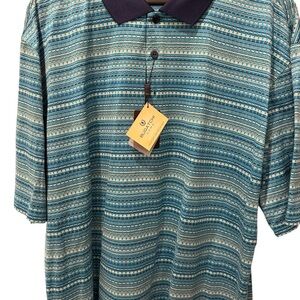 BUGATCHI 100% Egyptian Cotton Men’s Polo w/ Design - New with Tags - XXL